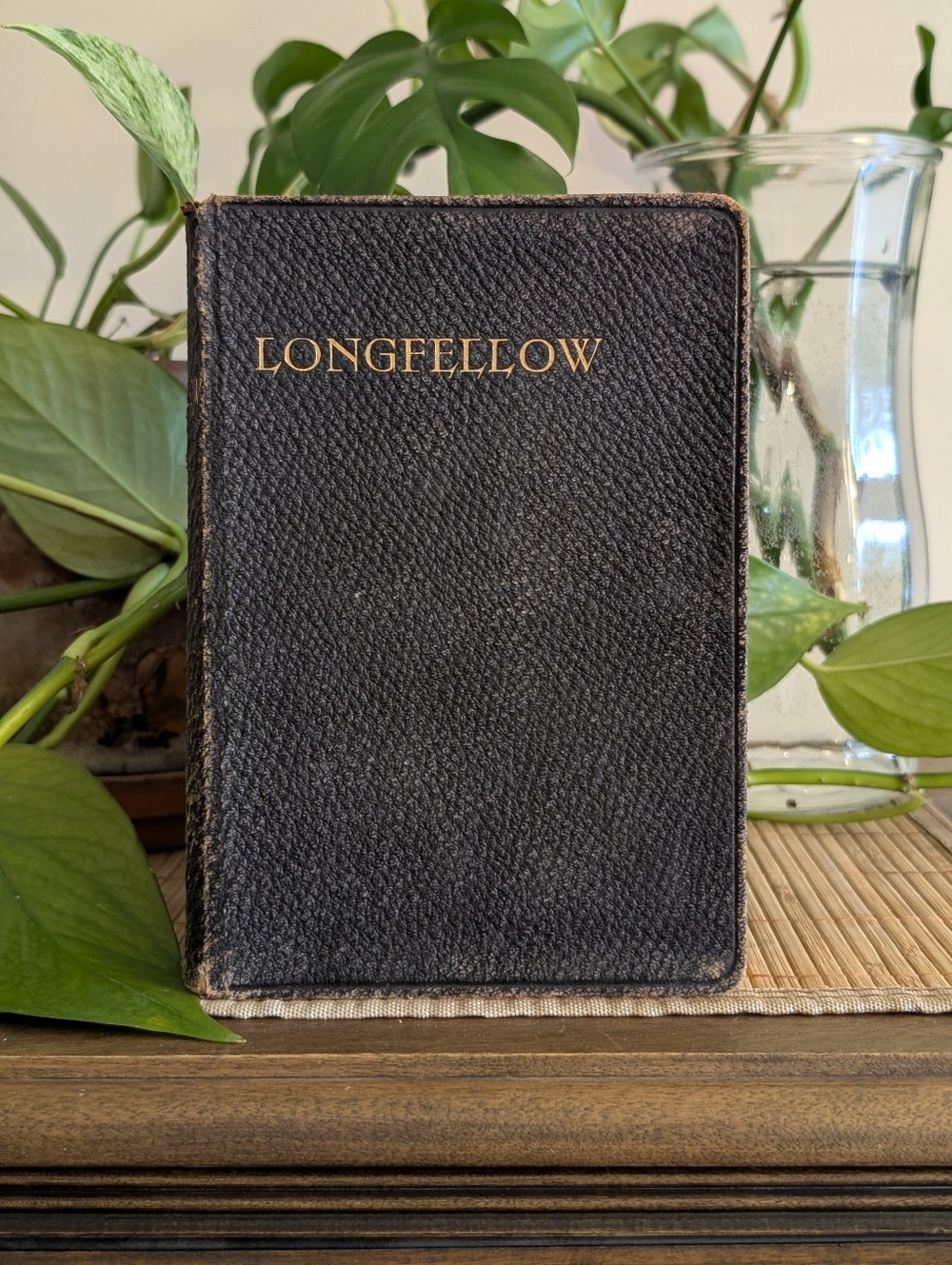 1880s Longfellow’s Poetical Works - Antique Pebbled Leather - All Edges Gilt